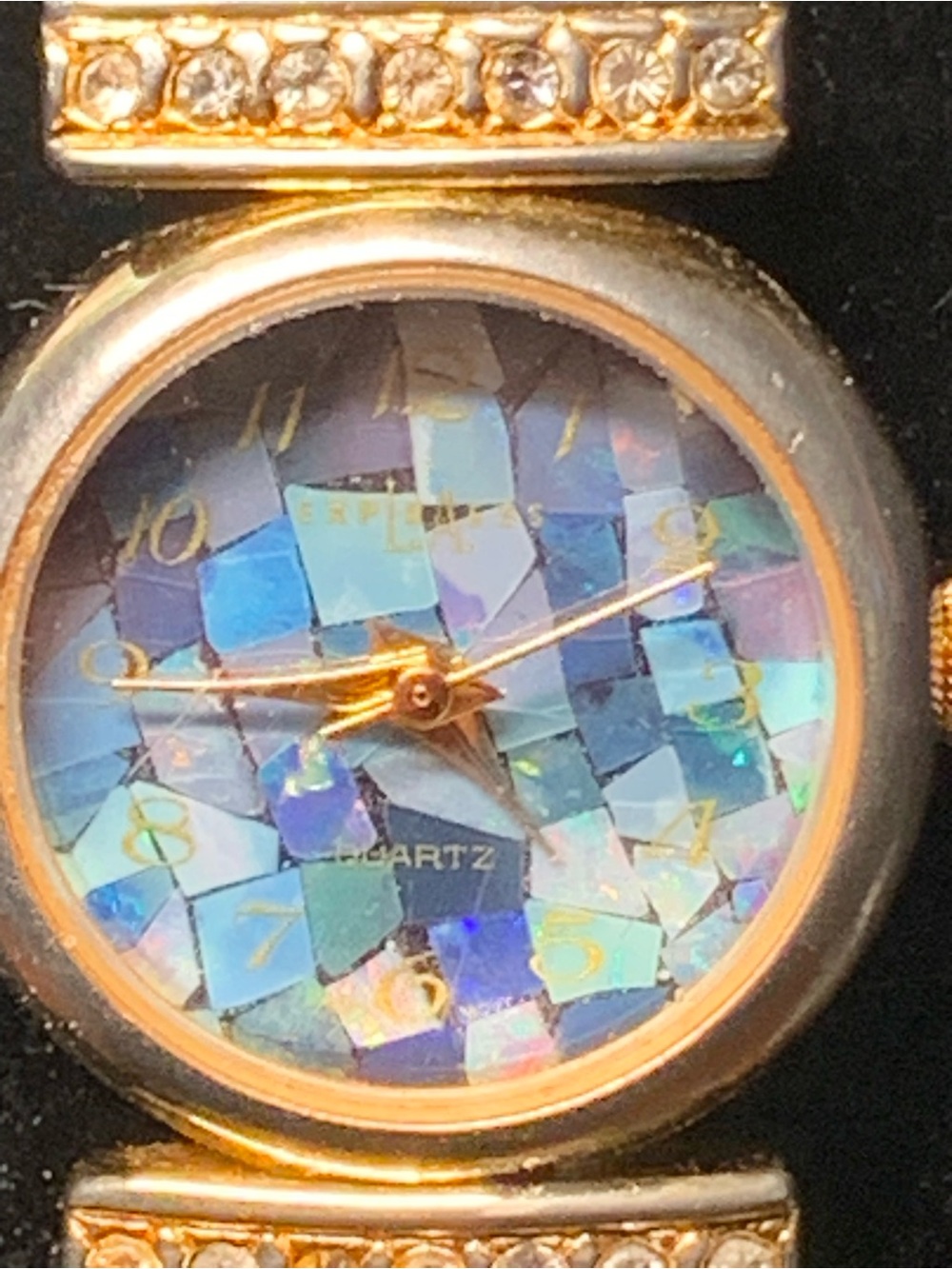 Express Gold-Tone Bracelet Watch with Blue Mosaic Dial - Picture 4 of 4